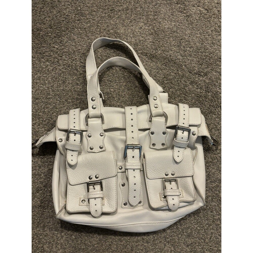 Mulberry Roxanne Handbag Tote White Leather Shoulder Bag Y2K With Dust Bag